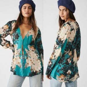 $128 The Free People Mikayla Printed Tunic Sz L
